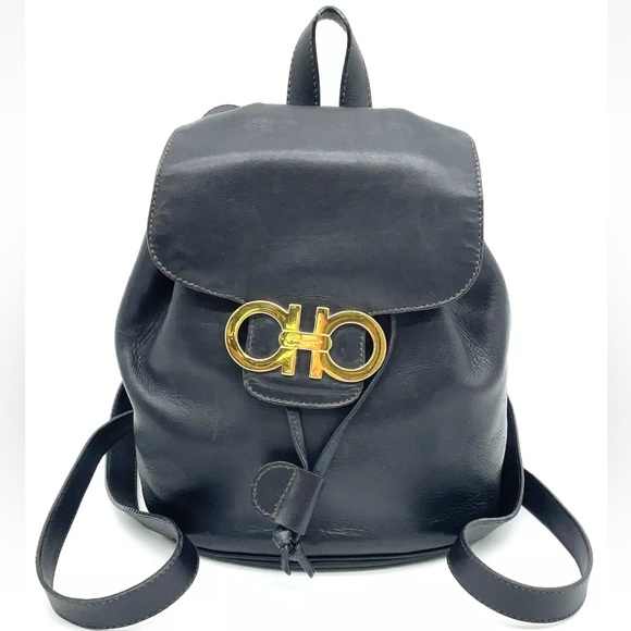 COPY - Salvatore Ferragamo Black Leather Mini Backpack